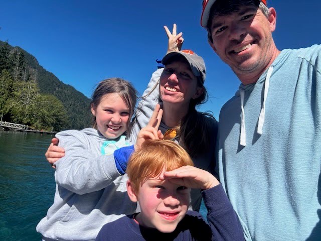 A family enjoying a fishing charter off La Push, Washington